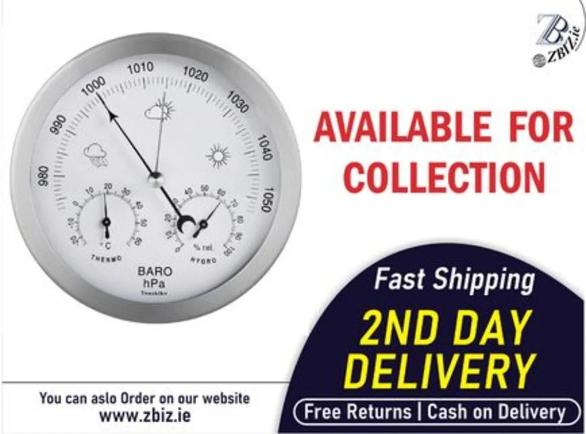 Weather Station 3-in-1 Barometer Thermometer - Image 1