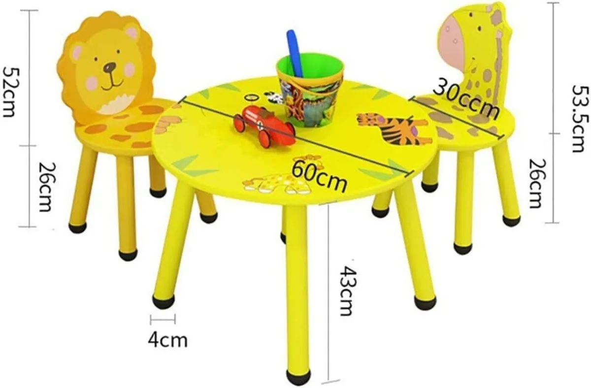 Table and Chair Children Safari Furniture Set - Image 2