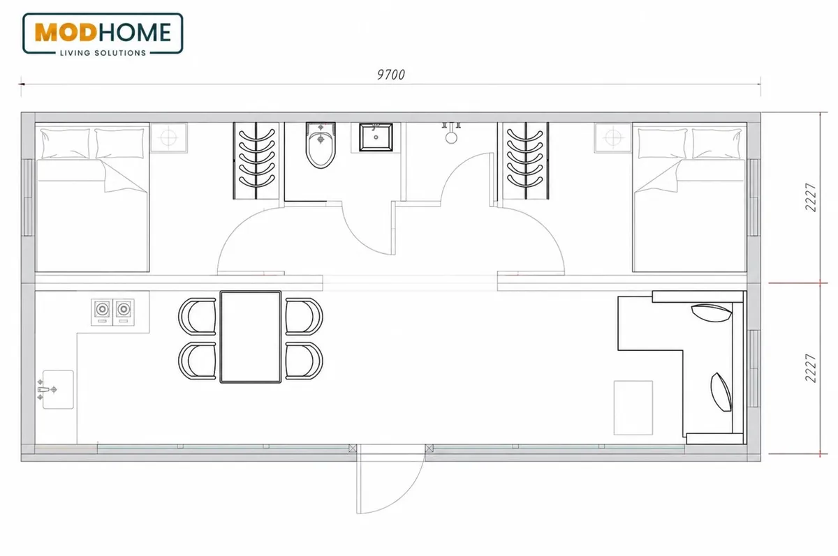 M300 series- Luxury 2 bedroom Modular Home - Image 2