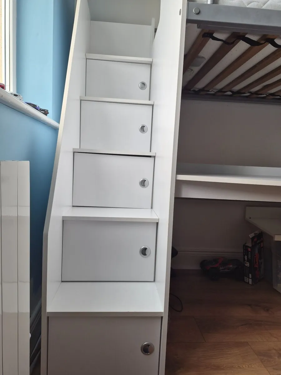 Bunk bed with study table and wardrobe - Image 1