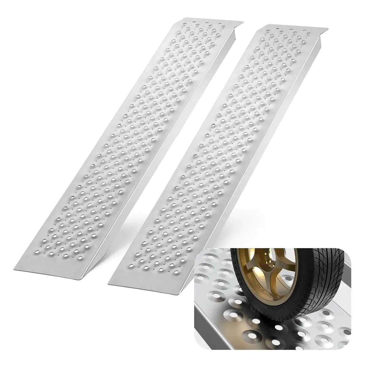 Portable Loading Ramps 2 Pcs Durable Aluminum Shed - Image 1
