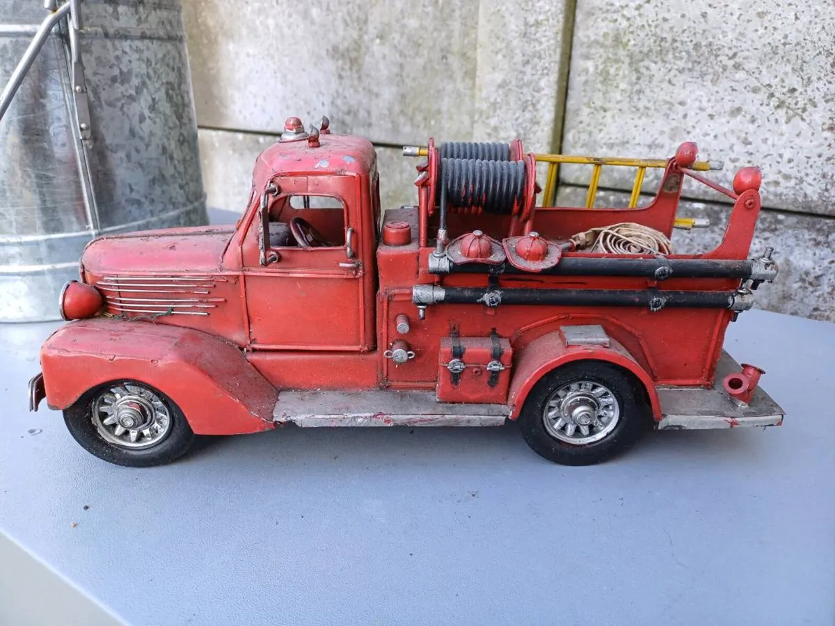 Large Collectible Metal Fire Truck - Image 2
