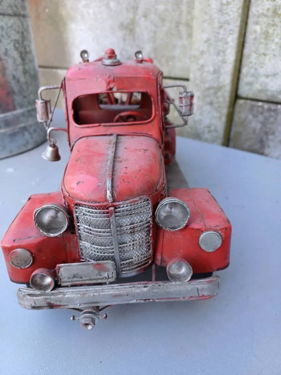 Large Collectible Metal Fire Truck - Image 3