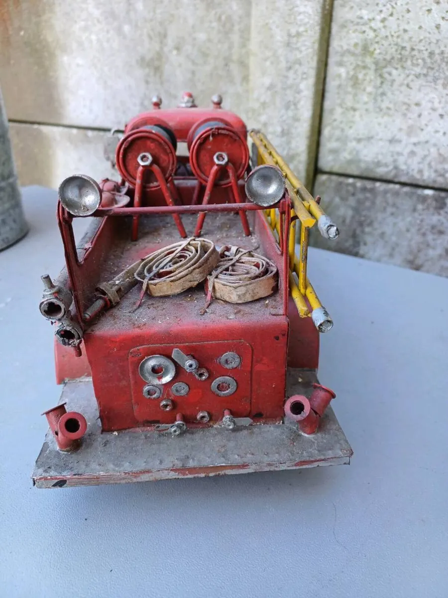 Large Collectible Metal Fire Truck - Image 4