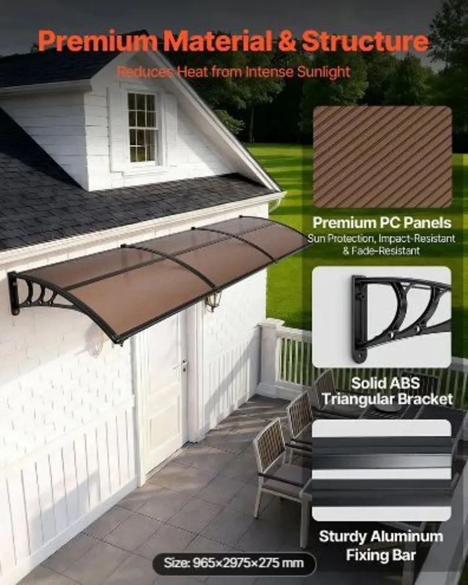Awnings for Door Entrance, 38 x 117 in - Image 2