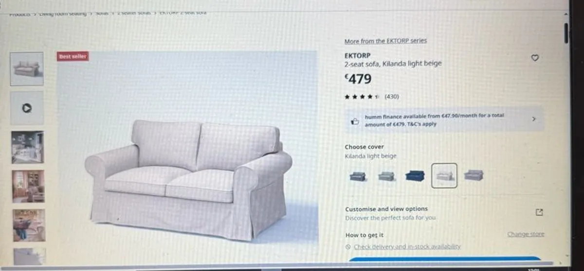 2 seat sofa new with two sets of covers - Image 2