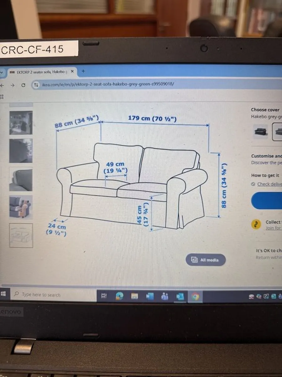 2 seat sofa new with two sets of covers - Image 3