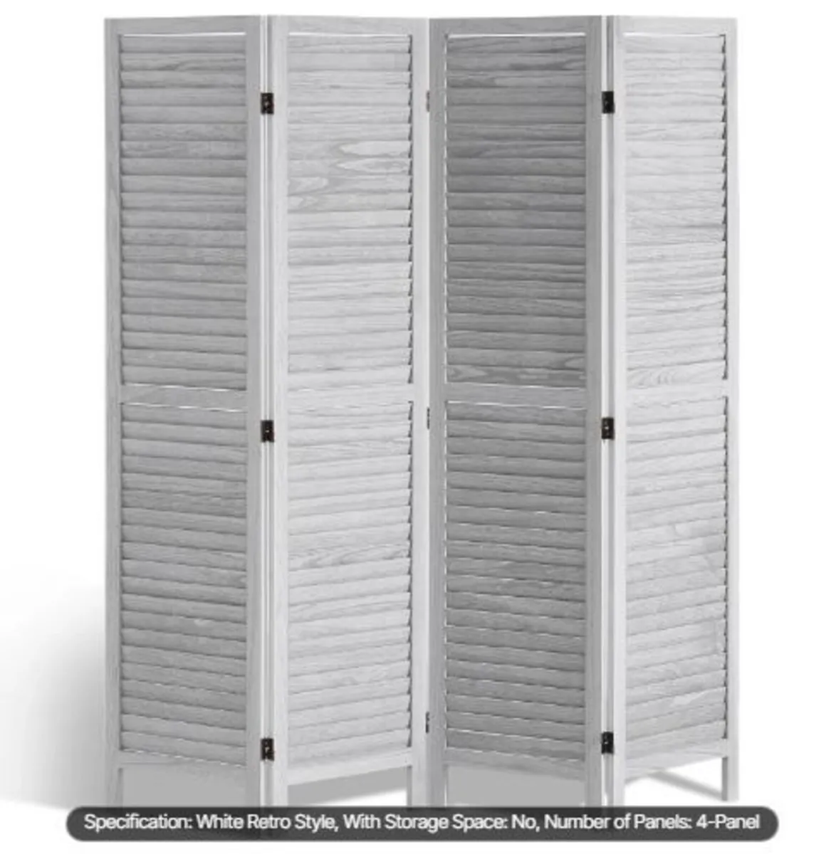 Wood Room Divider, 4 Panel Folding Privacy - Image 1