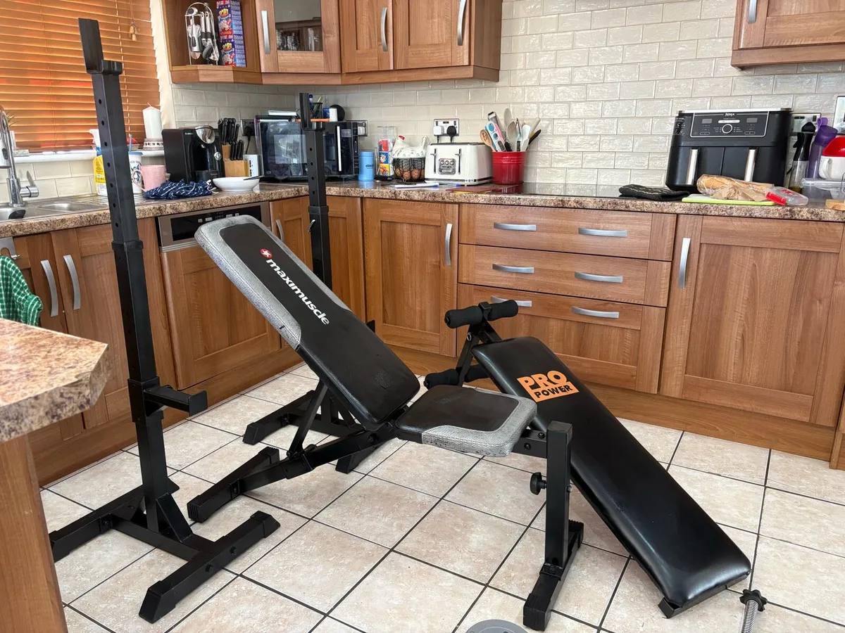 WEIGHT BENCH, SQUAT RACK, ABS BENCH, WEIGHTS, BARS - Image 4