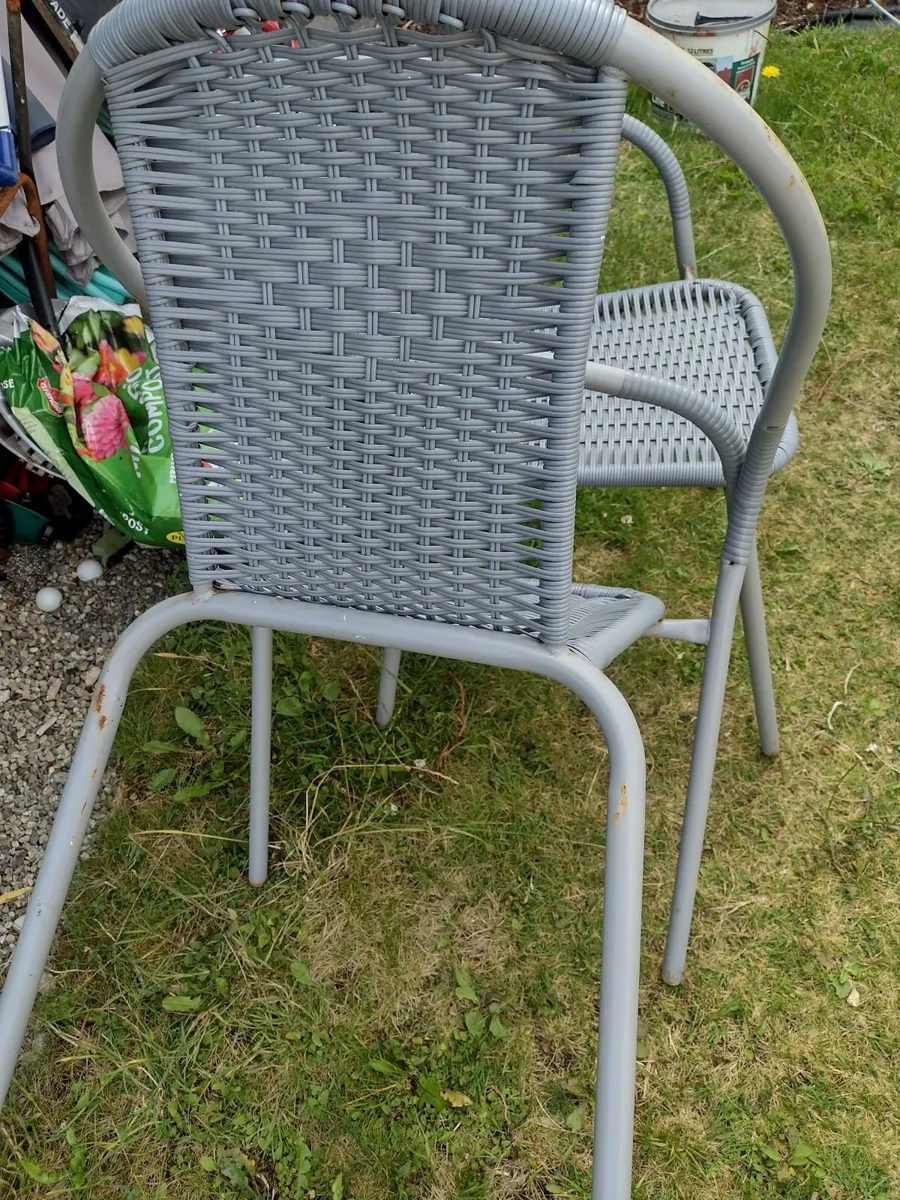 Two new grey  ratten effect garden chairs - Image 2