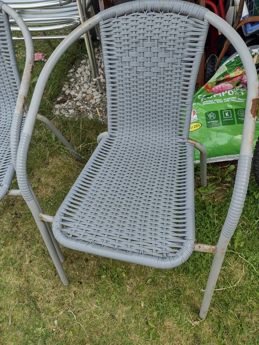 Two new grey  ratten effect garden chairs - Image 3