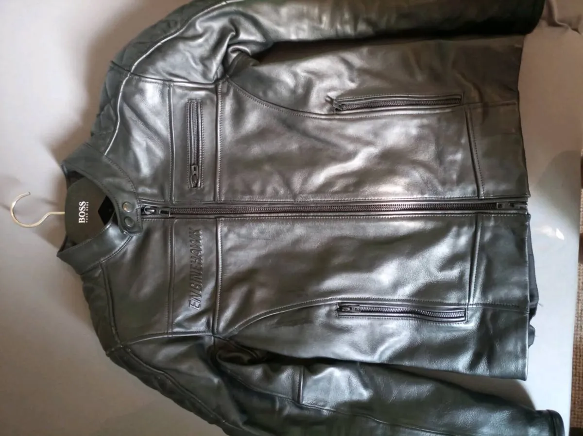 ENGINEHAWK LEATHER MOTORCYCLE JACKET - Image 4