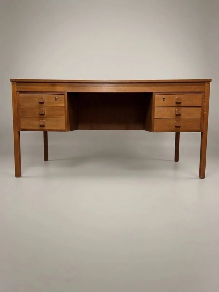 Mid-Century Danish Modern Teak Desk by Domino Mobler - Image 1