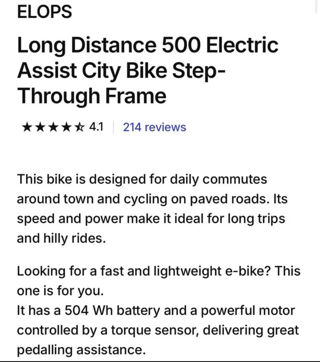 Long Distance 500 Electric Assist City Bike - Image 2