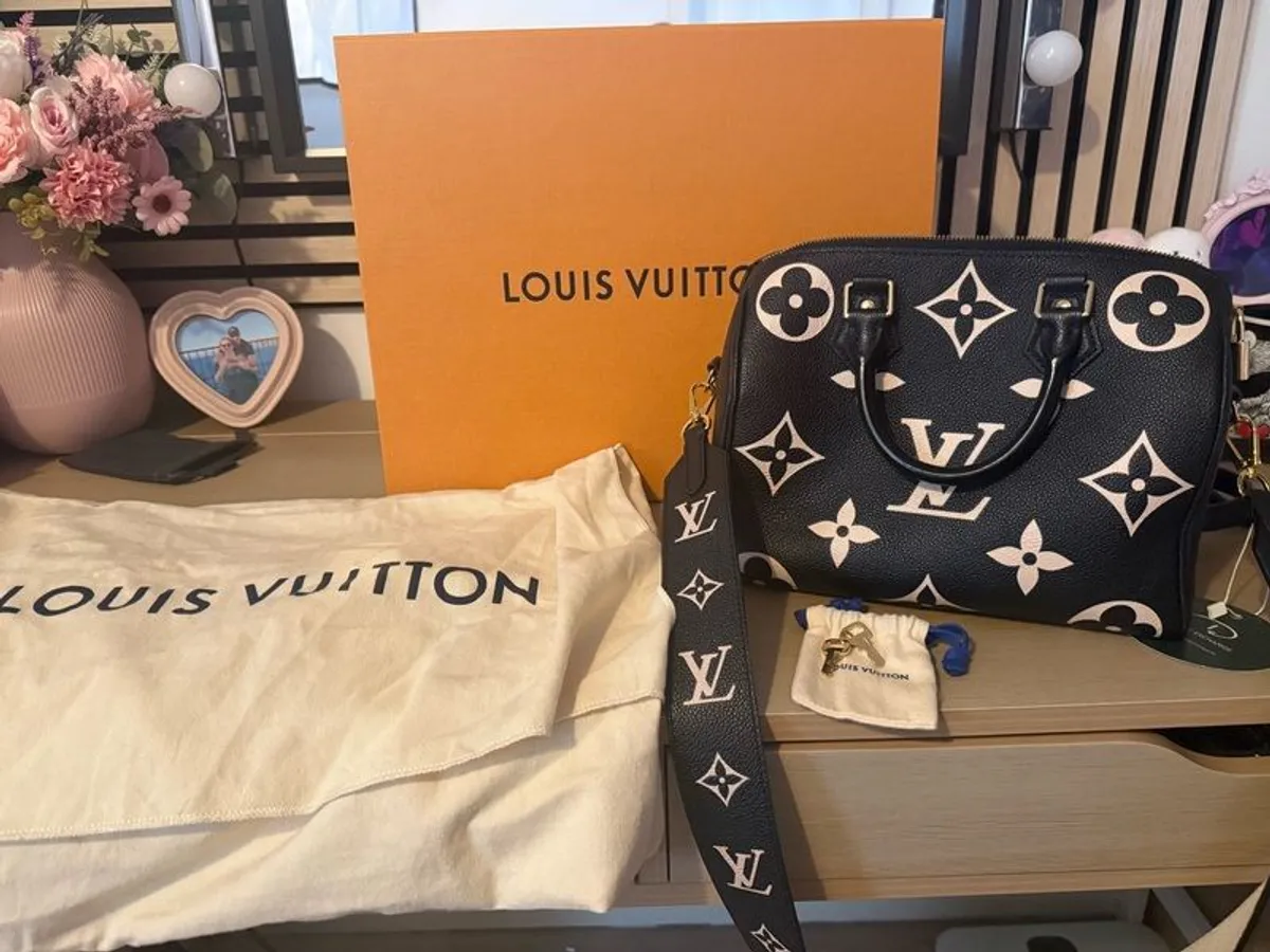 Louis Vuitton Speedy 25 Bandouliere Bicolour Monogram Empreinte (NFID) GH - Image 1