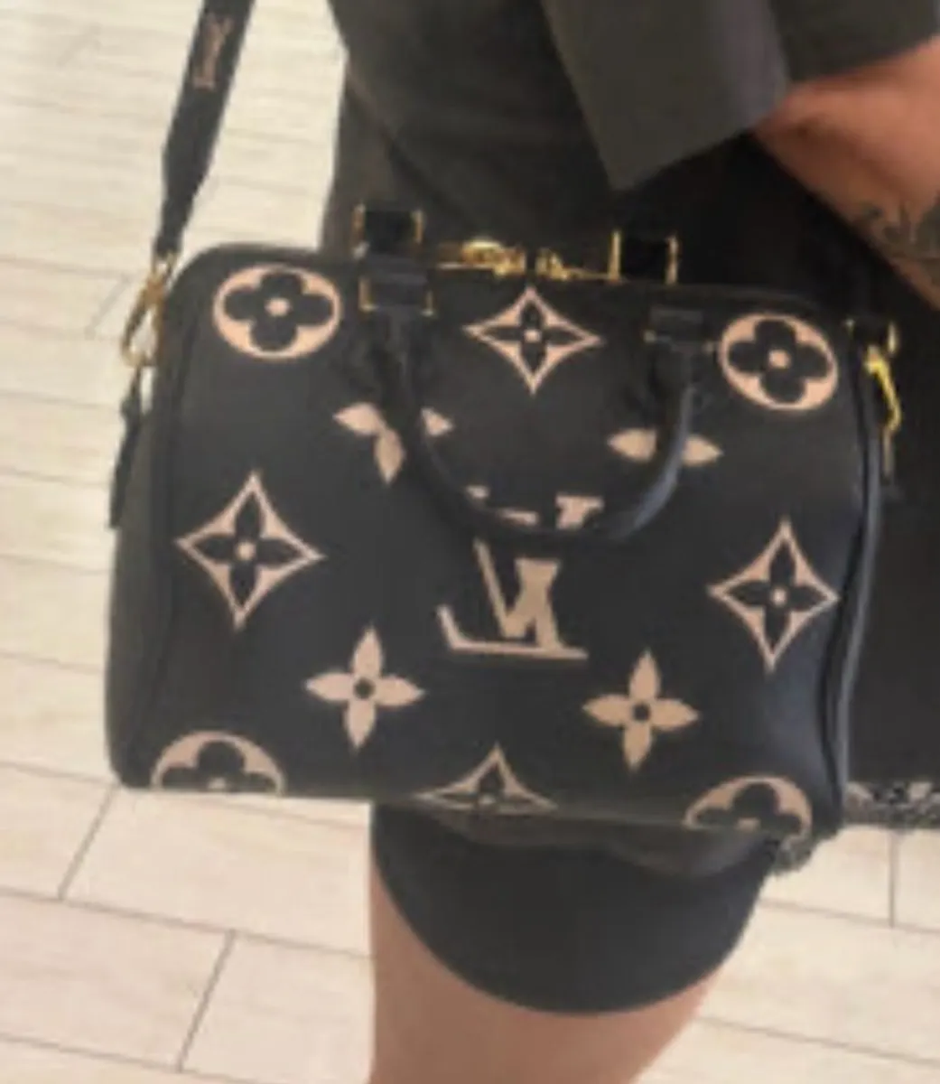 Louis Vuitton Speedy 25 Bandouliere Bicolour Monogram Empreinte (NFID) GH - Image 3