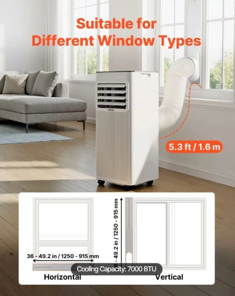 Portable Air Conditioner, 7000 BTU 2kW 3-in-1 - Image 3