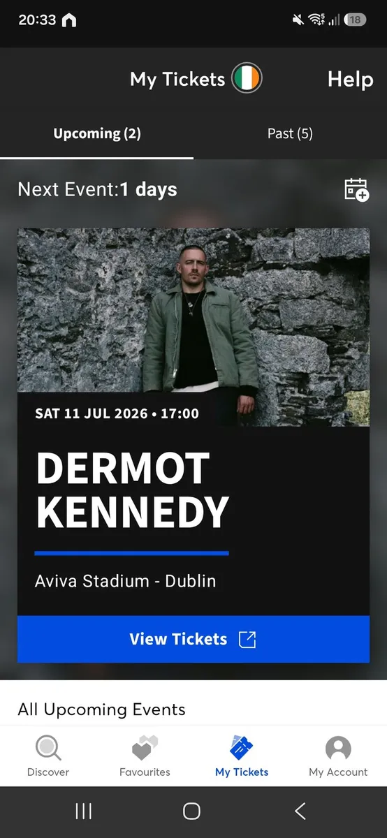 4xDermot Kennedy(pitch) Sat 11th July Aviva