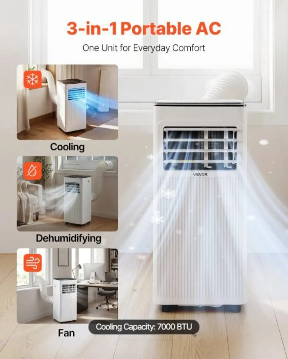 Portable Air Conditioner, 7000 BTU 2kW 3-in-1 - Image 2