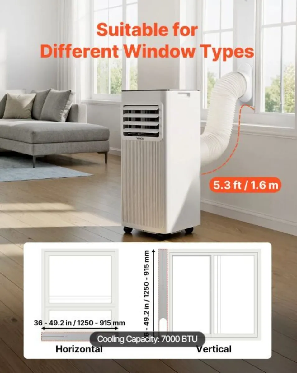 Portable Air Conditioner, 7000 BTU 2kW 3-in-1 - Image 3