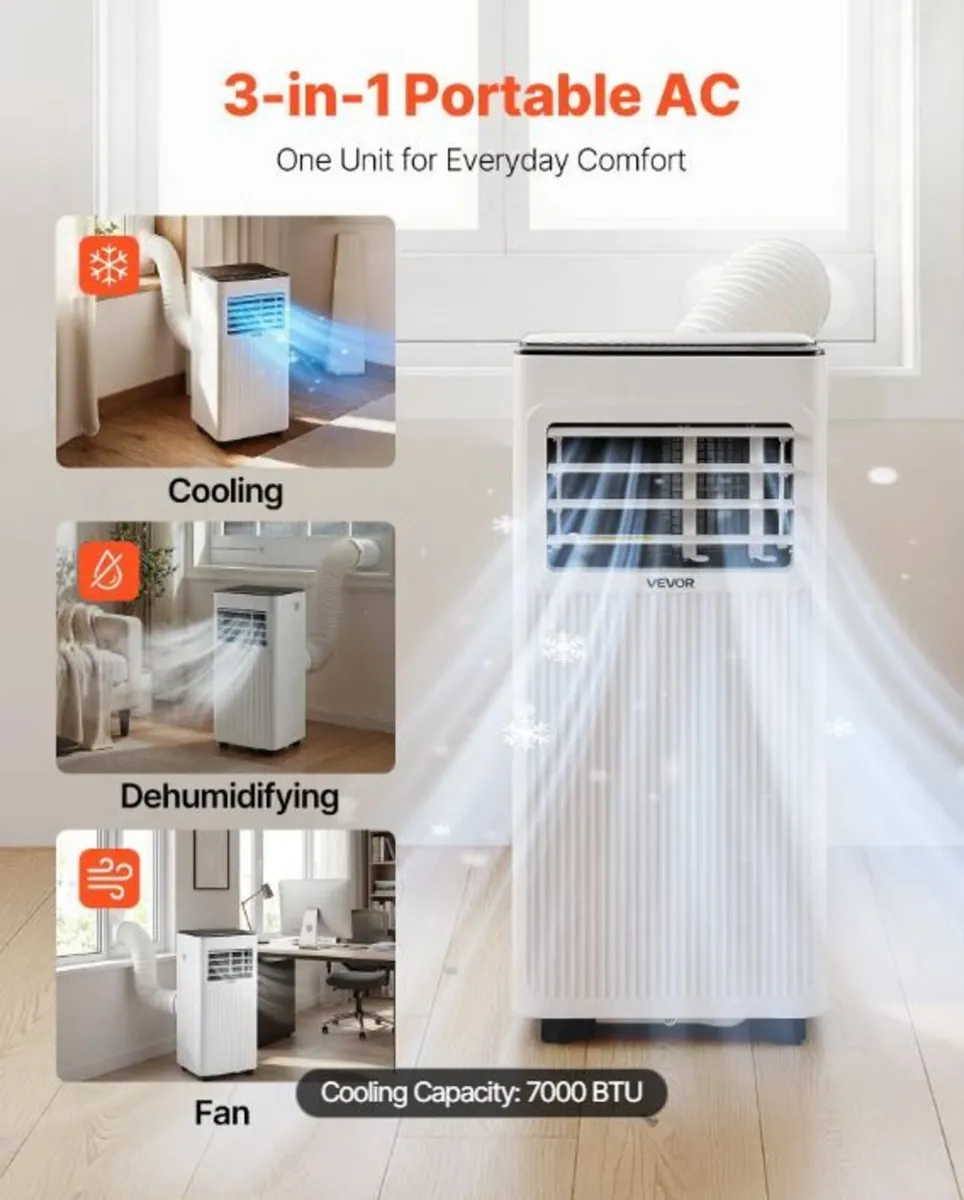 Portable Air Conditioner, 7000 BTU 2kW 3-in-1 - Image 2