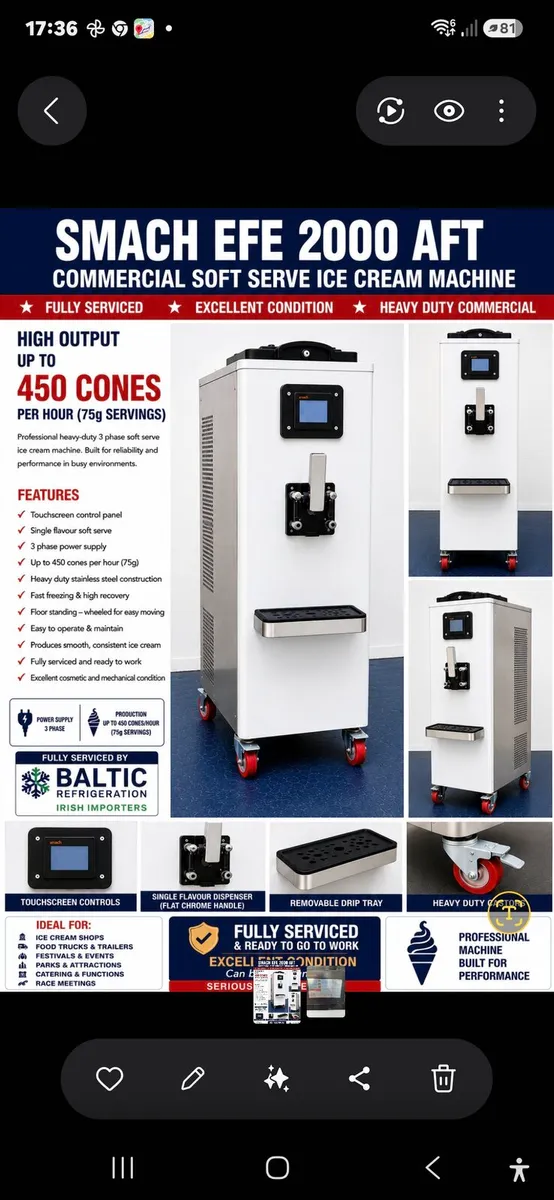 Commercial 3 phase ice cream machine