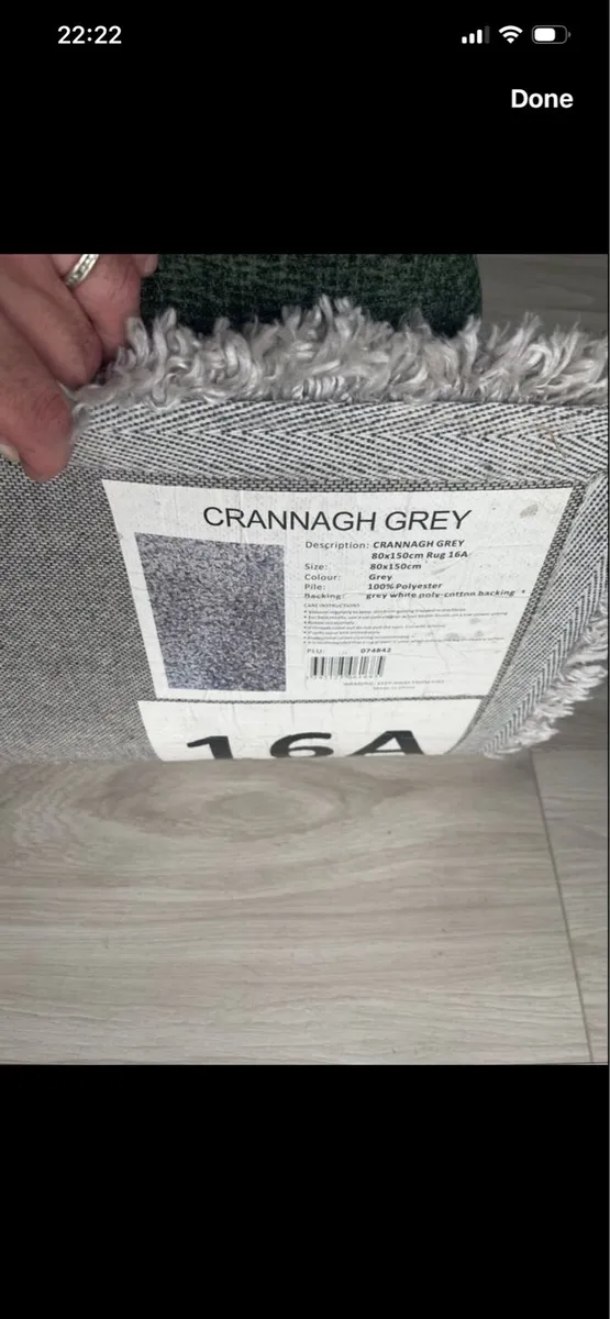 150cm x 80cm Grey Rug - Image 2