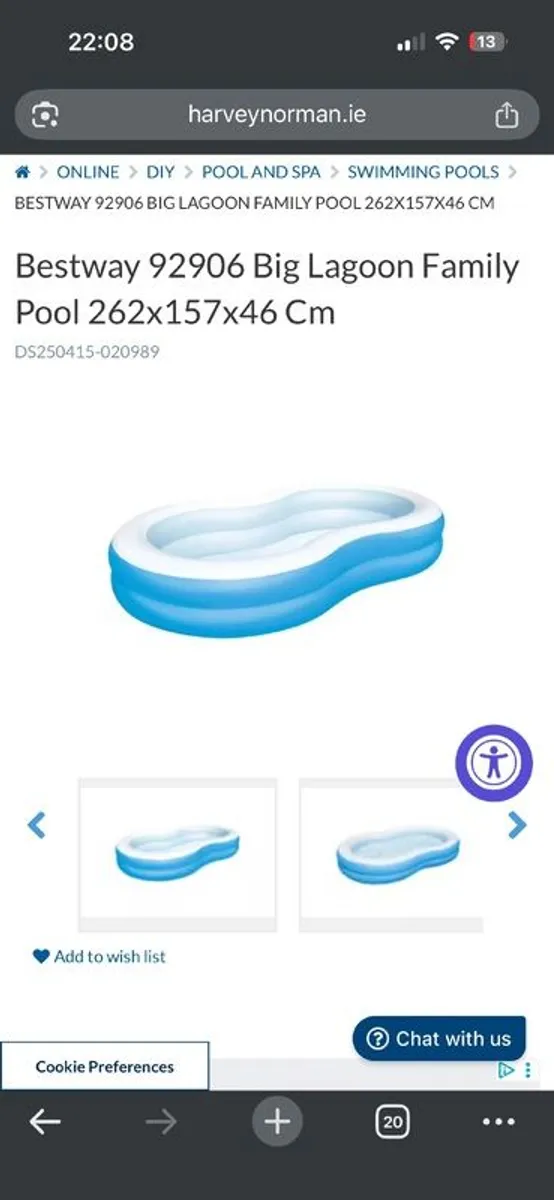 Bestway 92906 Big Lagoon Family Pool 262x157x46 Cm - Image 1