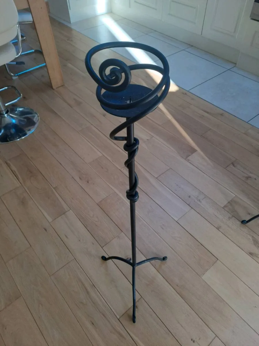 Cast Iron tall Candle stands - Image 2