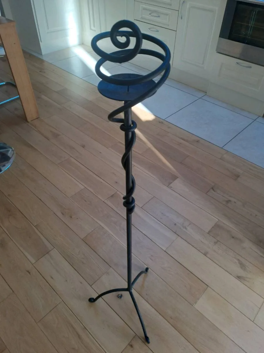 Cast Iron tall Candle stands - Image 3