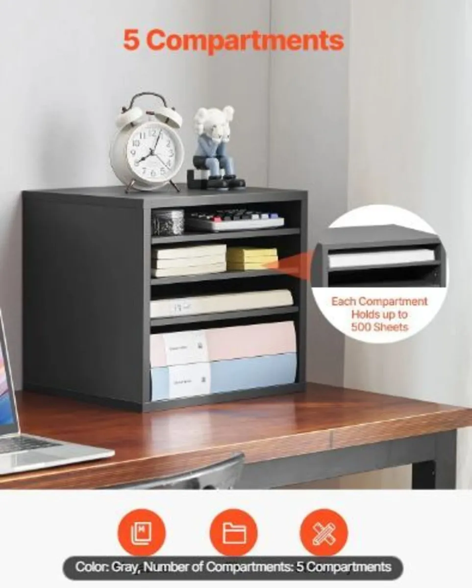 Literature Organizer, 5 Compartments - Image 1