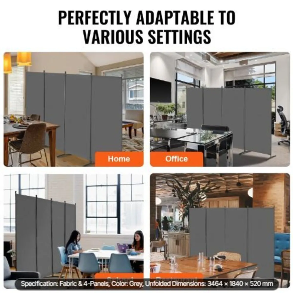 Room Divider, 4 Panels Room Divider - Image 4