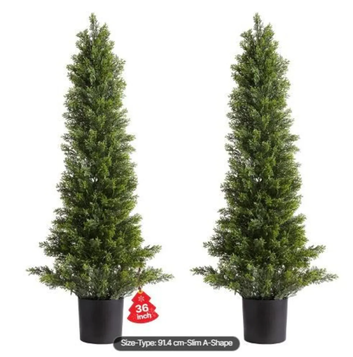 Artificial Topiary Cedar Trees, 2 Set - Image 1