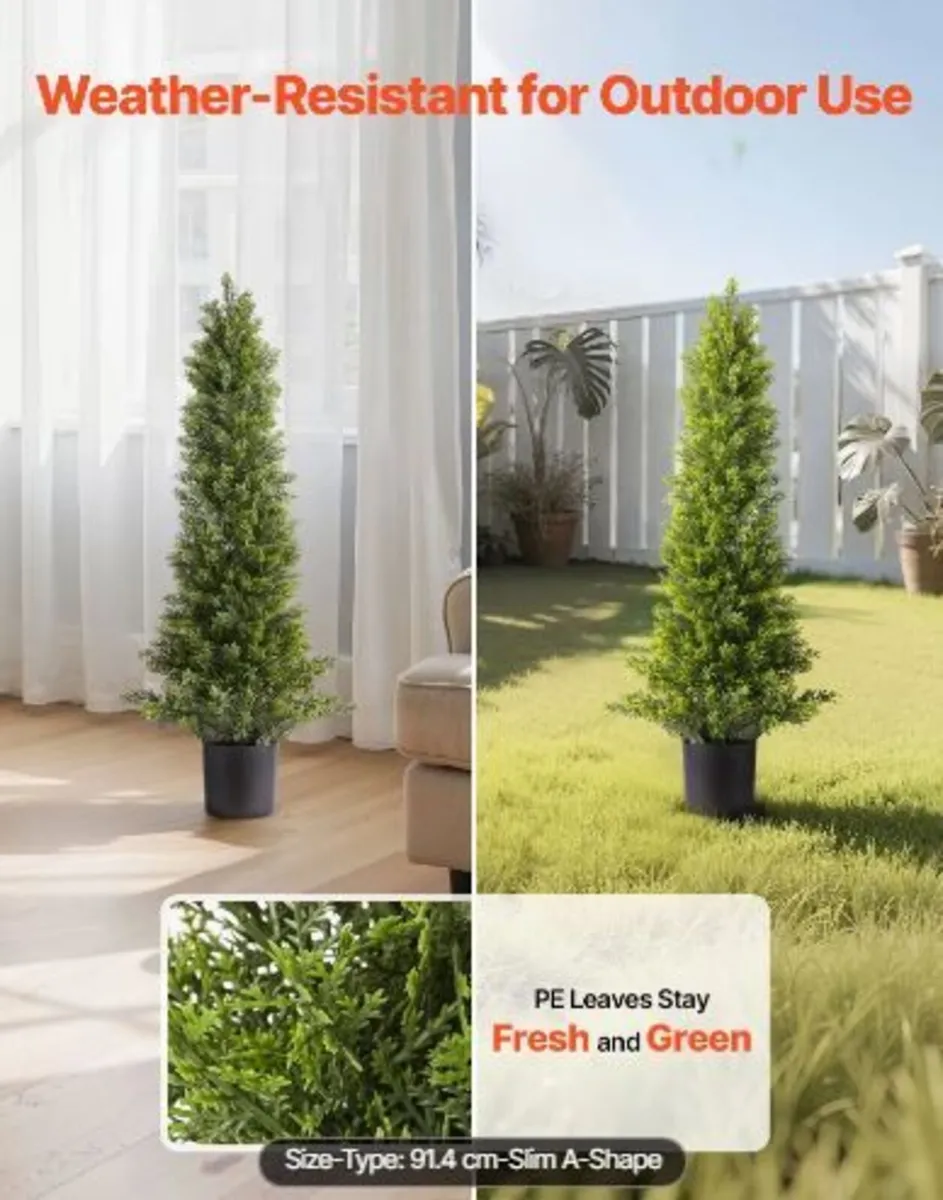 Artificial Topiary Cedar Trees, 2 Set - Image 3