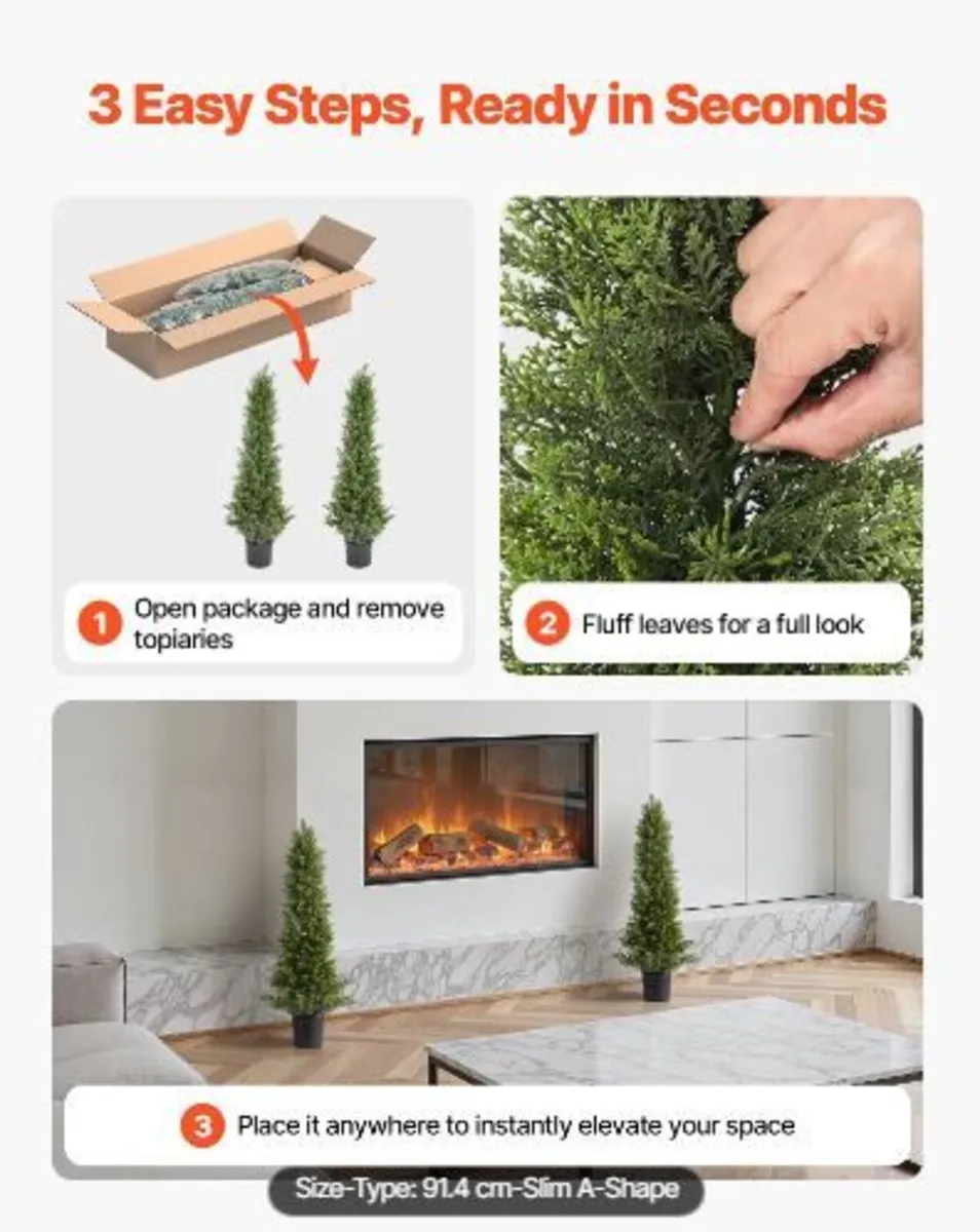 Artificial Topiary Cedar Trees, 2 Set - Image 4