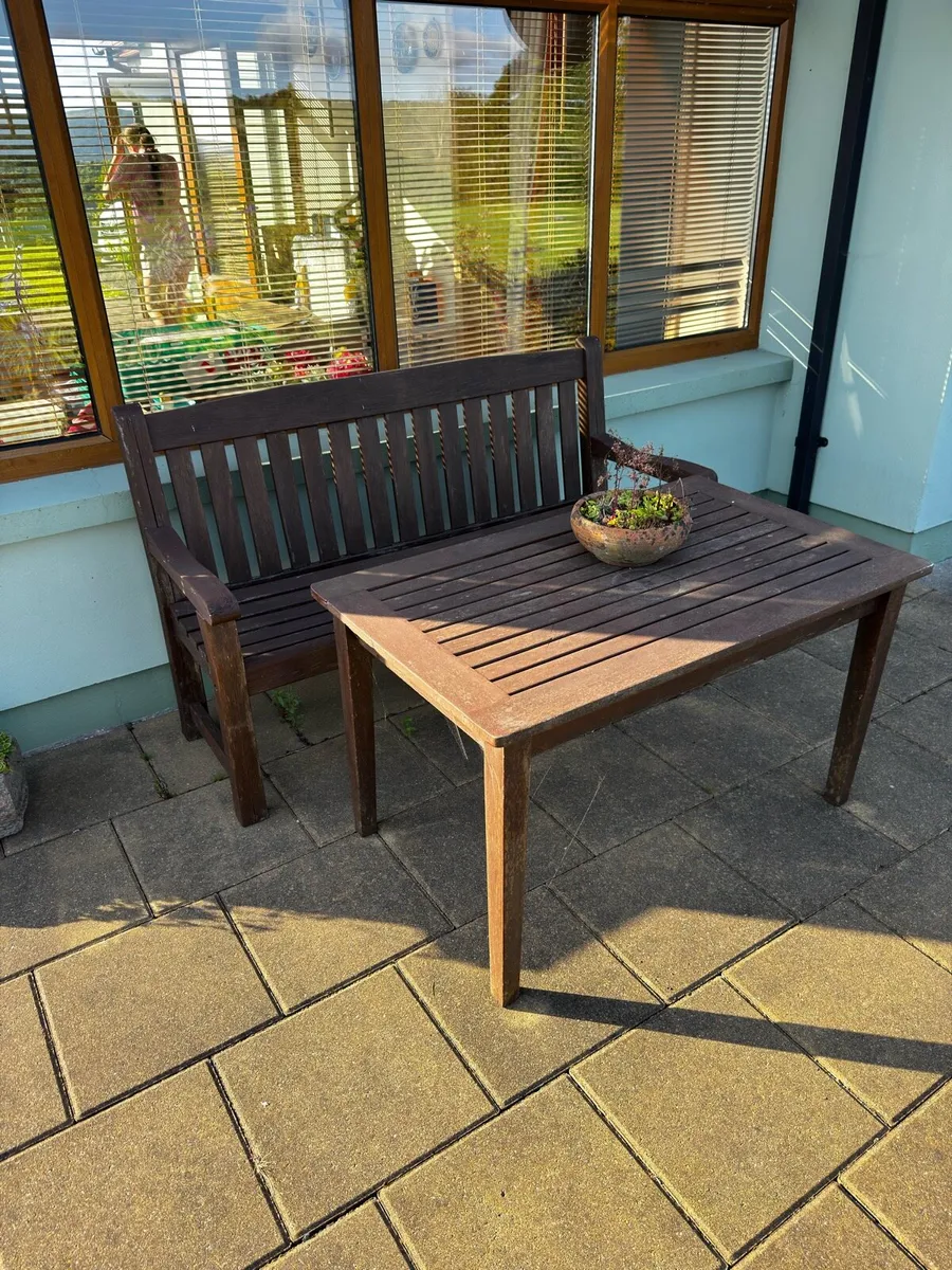 Garden Bench and Table - Image 1