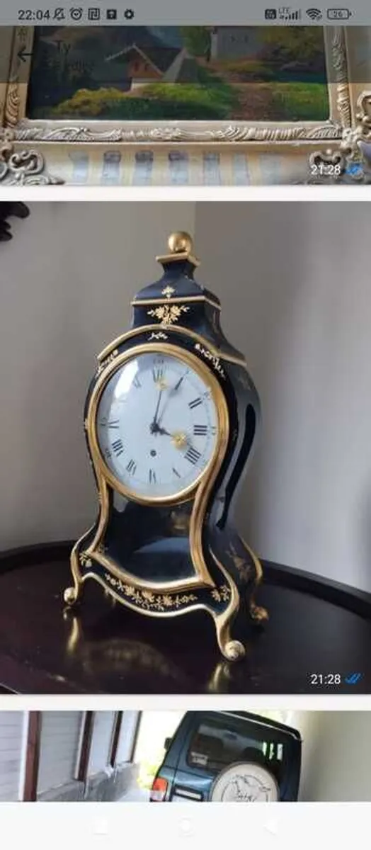 Original 19th-Century French Bracket Clock Set with Wall Console Professionally Serviced! - Image 1