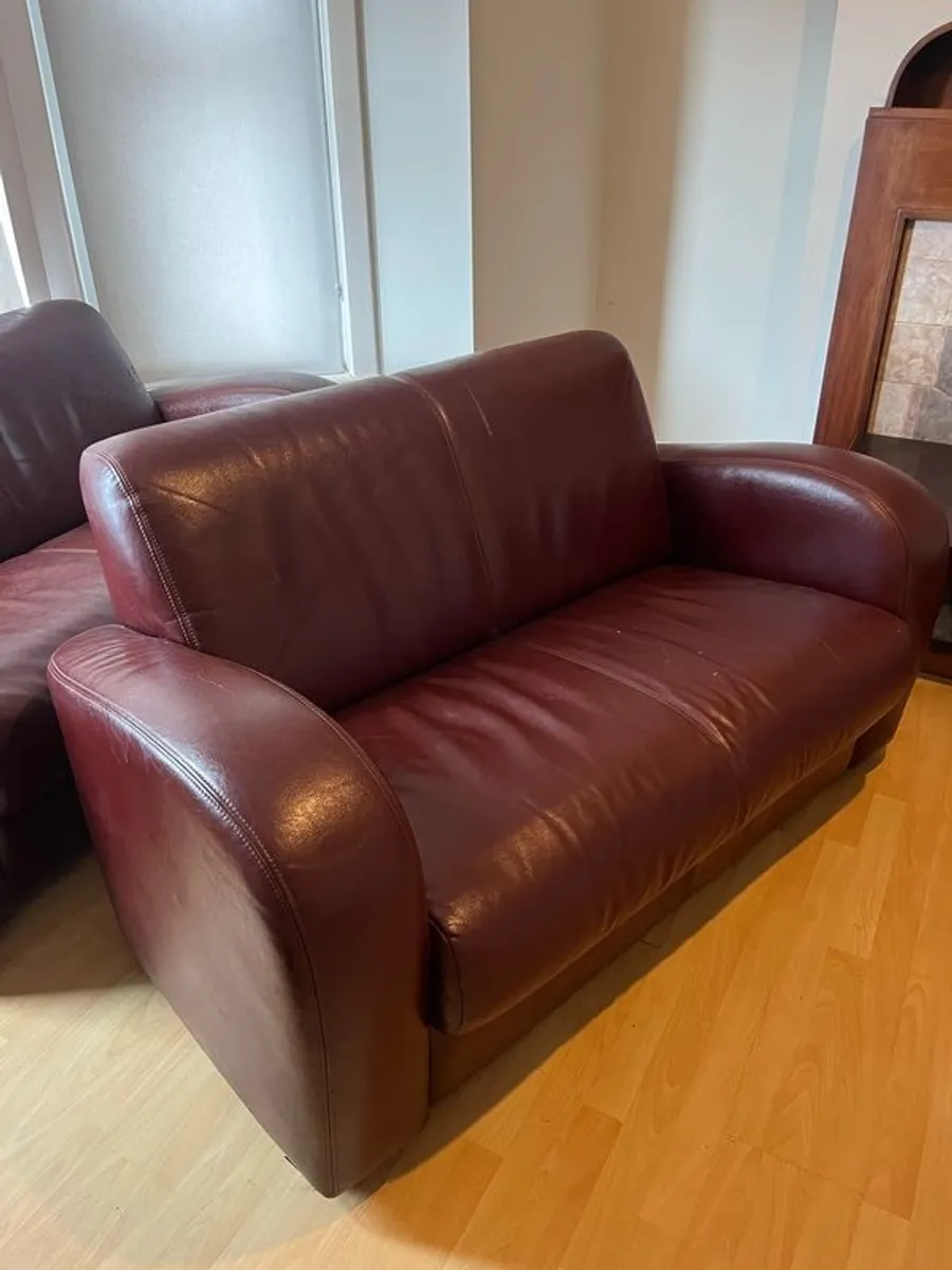 leather two seater sofa - Image 2
