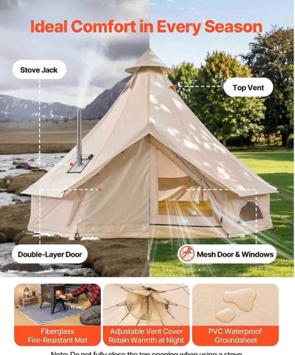 Oxford Bell Tent,4 Seasons  Yurt Tent, 4M / 13.2ft - Image 3