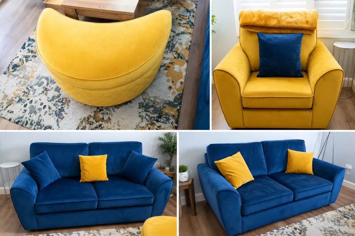 3 sets of sofa, foot stool.