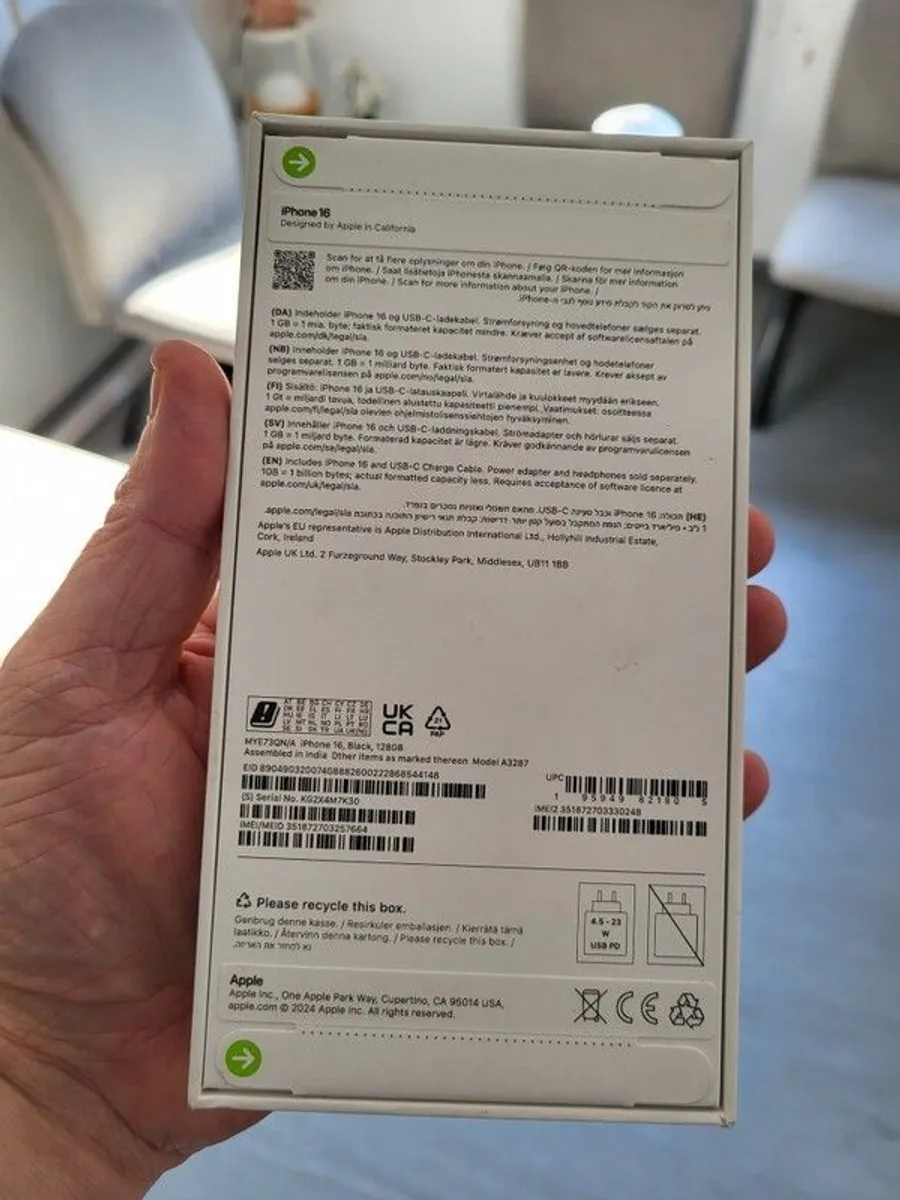 IPhone 16 Black Sim Free Brand New 1 year Apple Warranty upon Activation UK version - Image 2