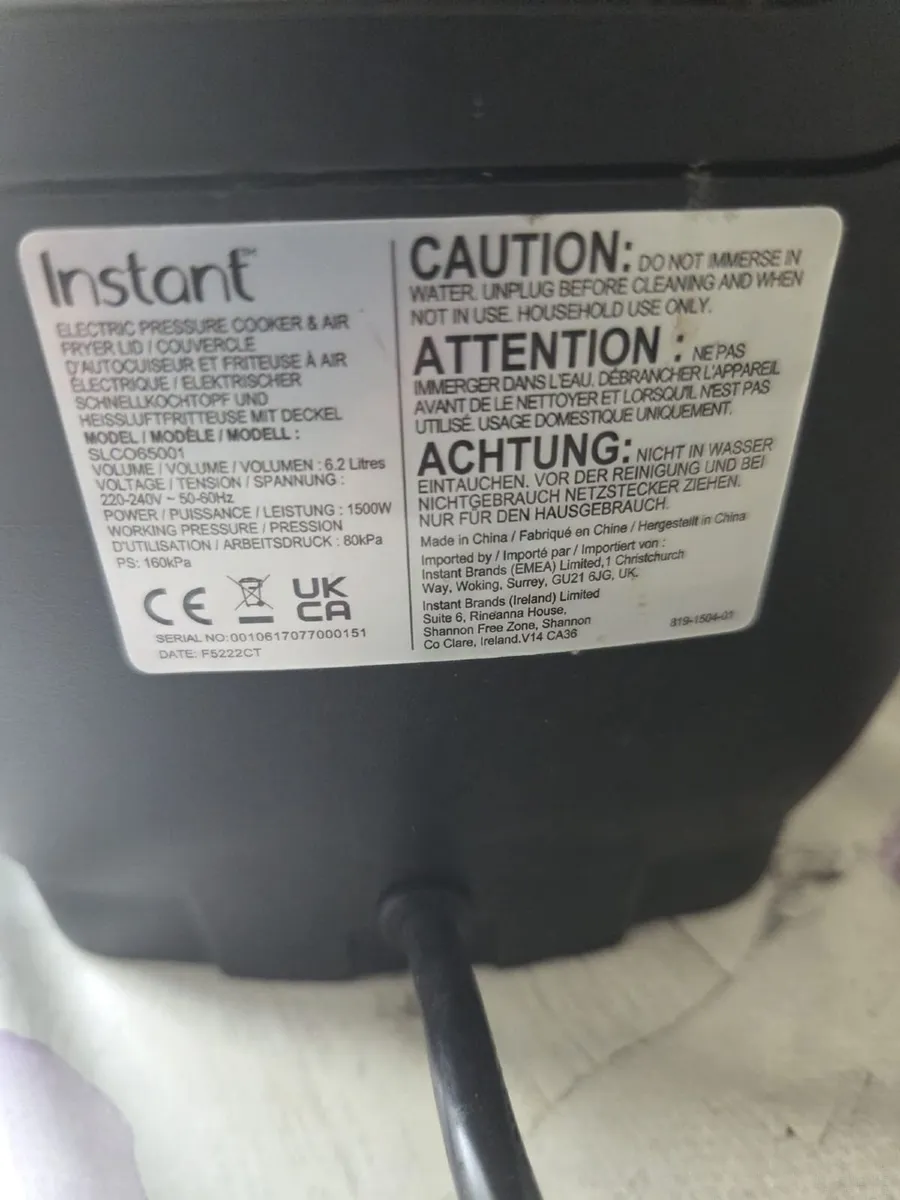 Instant Pot Duo Crisp + Air Fryer Lid (6.2L) - Image 2