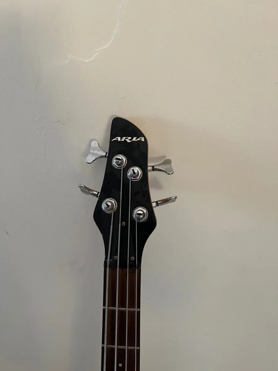 Aria 4-String Electric Bass Guitar – Black – - Image 4