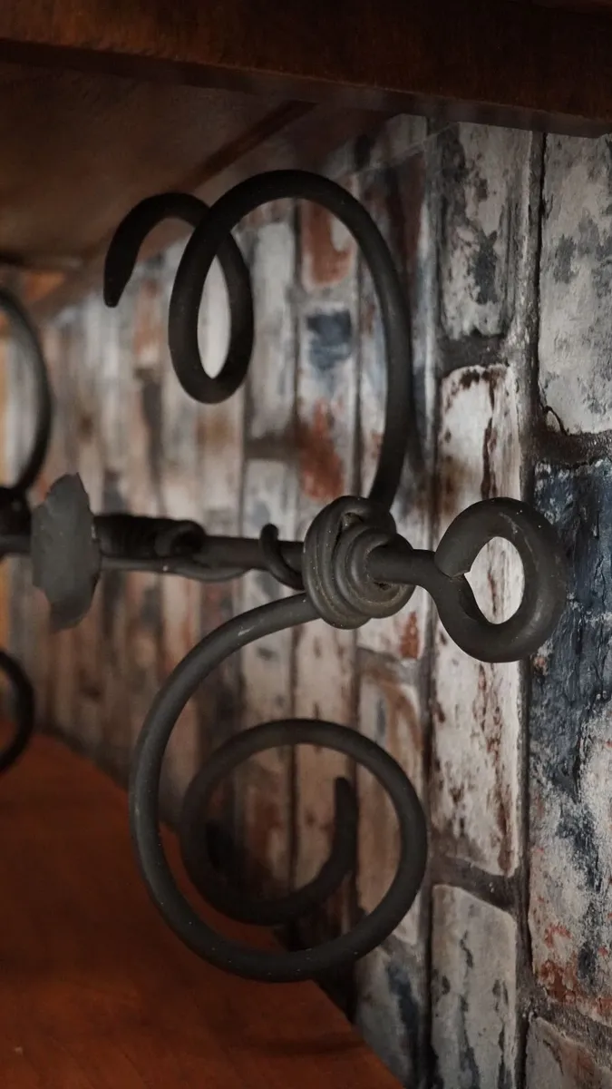 Vine Scroll Hanging Wrought Iron Wine Rack - Image 2