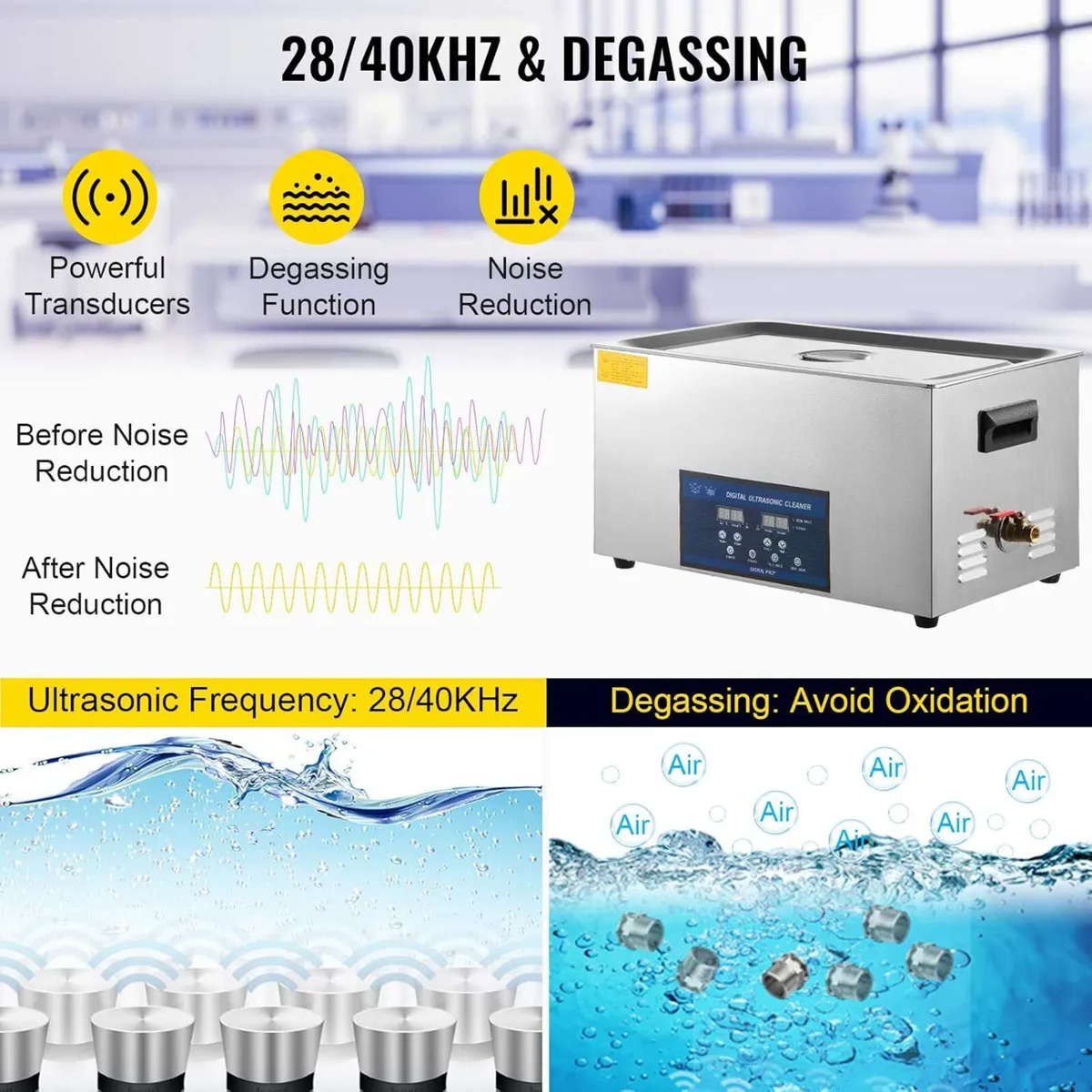 22L Ultrasonic Cleaner with Digital Heater - Image 3