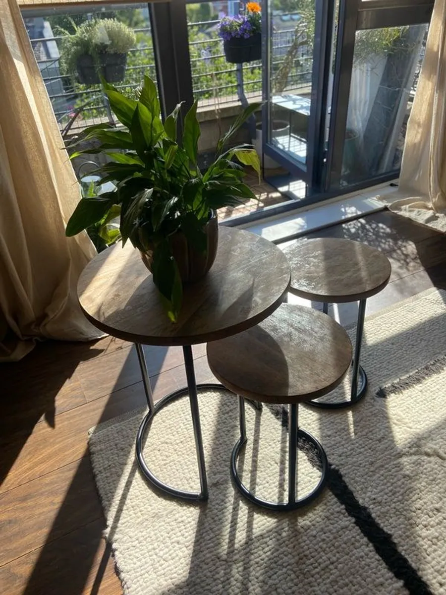 Helen James Considered Chevron Wood Table Nest - Image 3