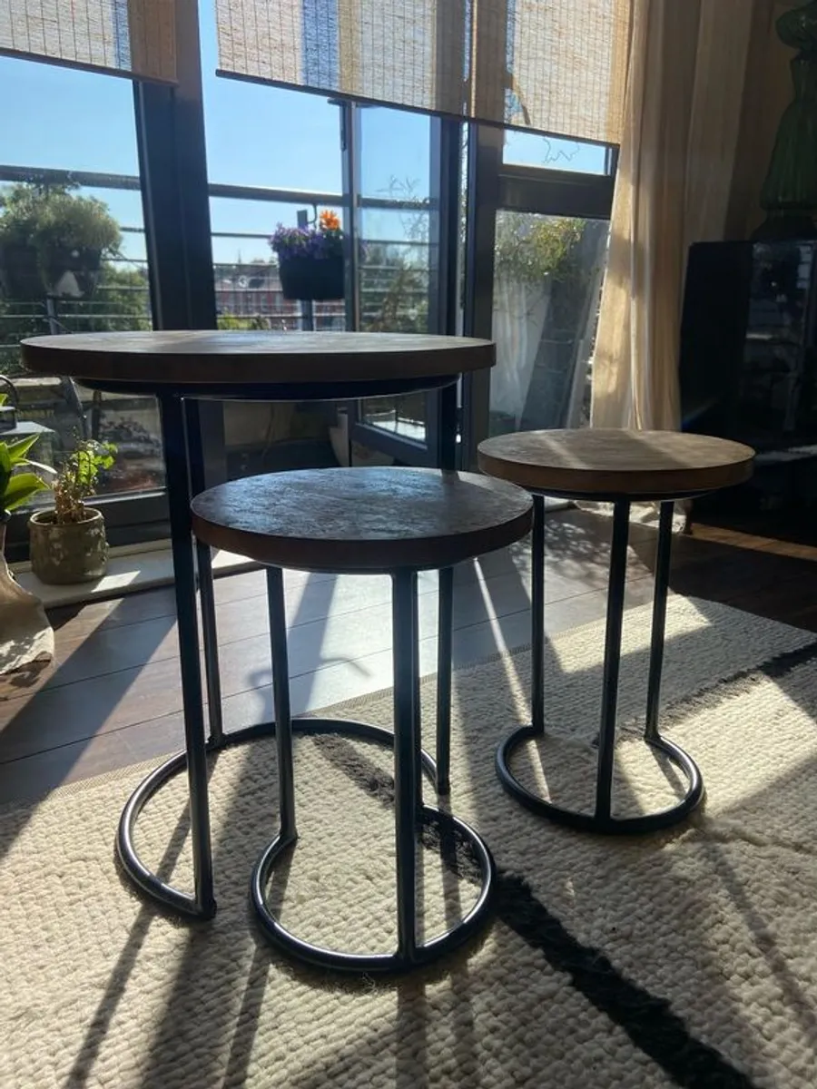 Helen James Considered Chevron Wood Table Nest - Image 4