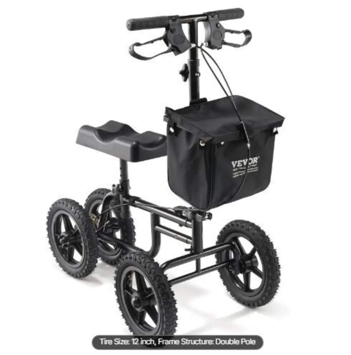 Folding Knee Scooter, Carbon Steel - Image 1
