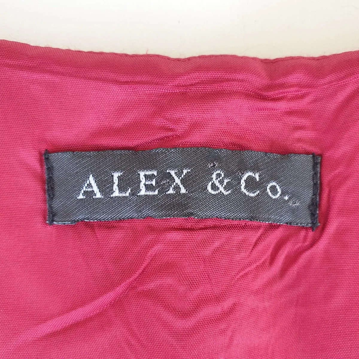 Red dress linen blend flower motifs size 10 - Image 4