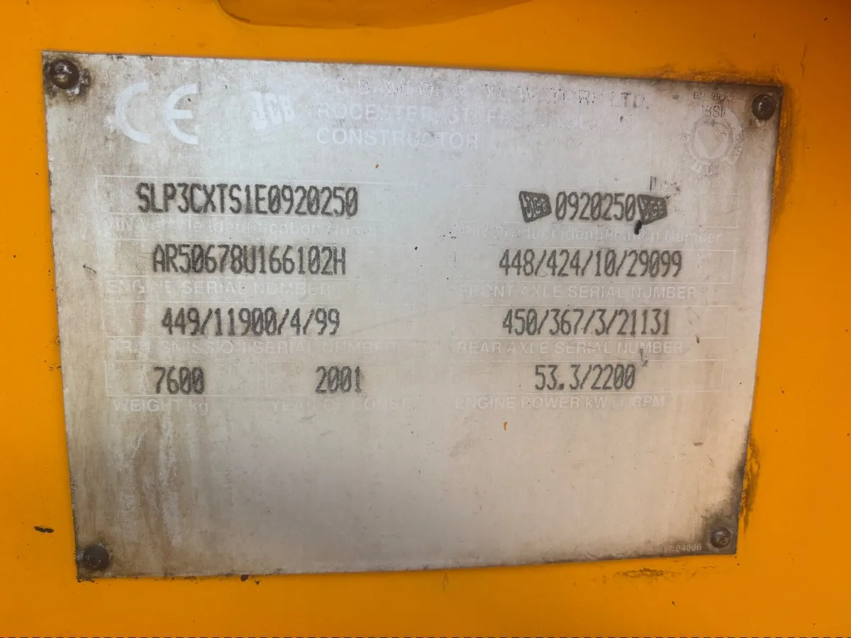 2001,JCB 3CX 4x4 SITE MASTER PROJECT 12 - Image 2